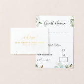 Greenery Wedding Menu Choice Place Cards 箔カード (ディスプレー)