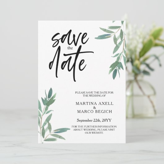 Greenery Wedding Save the date Invitation 招待状 (スタンド正面)