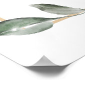 Greenery Welcome Wedding sign Poster ポスター (角)