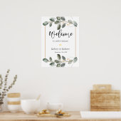 Greenery Welcome Wedding sign Poster ポスター (キッチン)