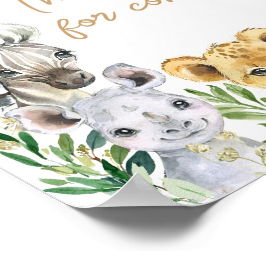 Greenery Wild One Safariありがとう来。 ポスター (角)