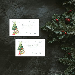 Greenery Winter Snowman Diaper Raffle Baby Shower エンクロージャーカード