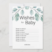 Greenery Wishes for Baby Shower Game 招待状 (正面)