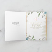 Greenery with Double Gold Frame Orthodox Birthday  カード (内部)