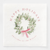 Greenery Wreath & Red Bow Holiday (正面)