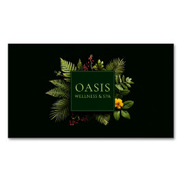 Greenery Yellow Flower Red Berry Black Botanical マグネット名刺