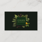 Greenery Yellow Flower Red Berry Black Botanical 名刺 (正面)