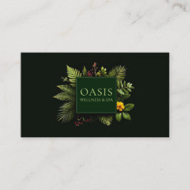 Greenery Yellow Flower Red Berry Black Botanical 名刺