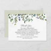 Greenery Your Signature葬式ありがとう サンキューカード (正面/裏面)