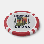 Greenfield Indiana American Flag  ポーカーチップ (シングル)