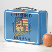 Greenfield Indiana American Flag  メタルランチボックス (インサイチュ)