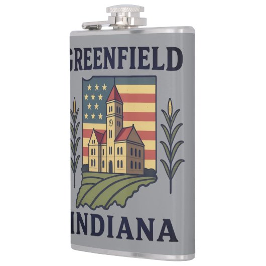 Greenfield Indiana Courthouse Patriotic  フラスク (左)