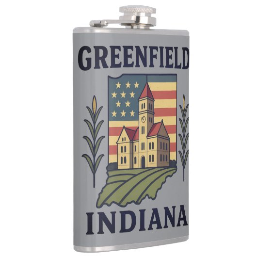Greenfield Indiana Courthouse Patriotic  フラスク (右)