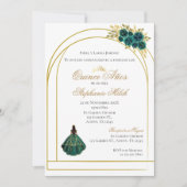 Greengery Floral Mexican Quinceanera Invitation 招待状 (正面)