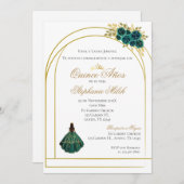 Greengery Floral Mexican Quinceanera Invitation 招待状 (正面/裏面)