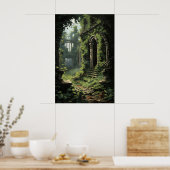 Greenhouse Ivy Fern Print, Dark Academia Botanical ポスター (キッチン)