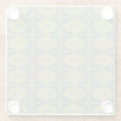 Greenish Retro Vintage Pattern ガラスコースター (裏面)