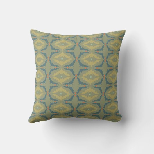 Greenish Retro Vintage Pattern クッション (裏面)