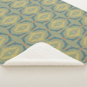 Greenish Retro Vintage Pattern シェルパブランケット (3/4)