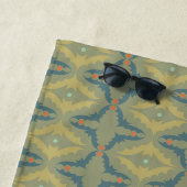 Greenish Retro Vintage Pattern ビーチタオル (インサイチュ)