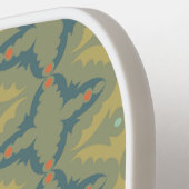 Greenish Retro Vintage Pattern ピックルボールラケット (左詳細)