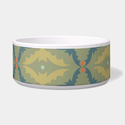 Greenish Retro Vintage Pattern ボウル (左)