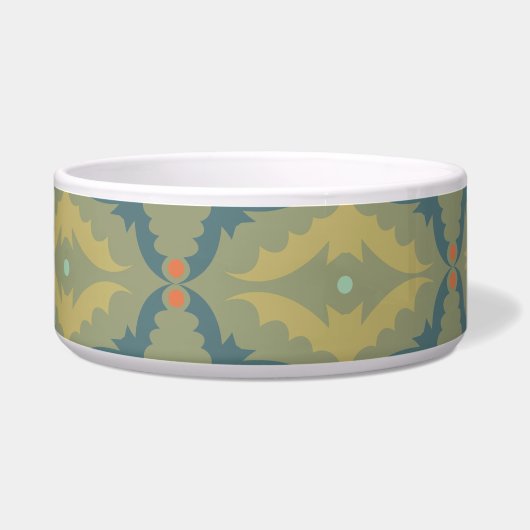 Greenish Retro Vintage Pattern ボウル (右)