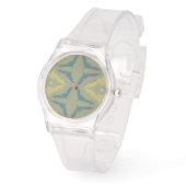 Greenish Retro Vintage Pattern 腕時計 (傾斜)