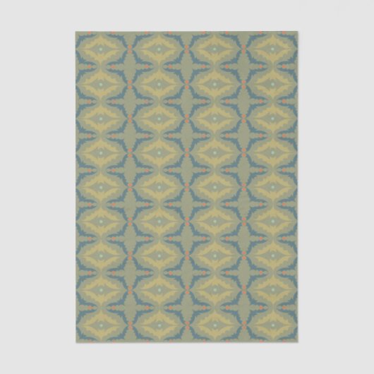 Greenish Retro Vintage Pattern 薄葉紙 (正面)