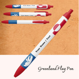 Greenlan Flag Pen, Bear, Greenland / Promotional 黒ボールペン