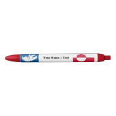 Greenlan Flag Pen, Bear, Greenland / Promotional 黒ボールペン (正面)