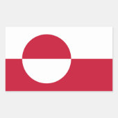 Greenlandの旗が貼られた長方形のシール 長方形シール (正面)