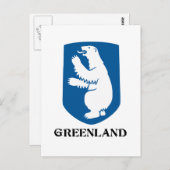 GREENLAND – 紋章/シンボル/紋章/旗のコート ポストカード (正面/裏面)