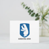 GREENLAND – 紋章/シンボル/紋章/旗のコート ポストカード (スタンド正面)