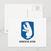 GREENLAND – 紋章/シンボル/紋章/旗のコート ポストカード (正面/裏面)
