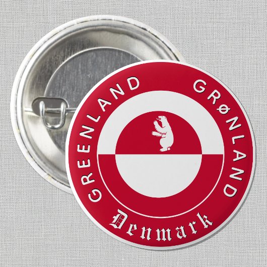 Greenland Button, Patriotic, Greenland Flag 缶バッジ