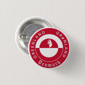 Greenland Button, Patriotic, Greenland Flag 缶バッジ (正面&裏面)