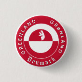 Greenland Button, Patriotic, Greenland Flag 缶バッジ (正面)