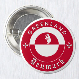 Greenland Button, Polar Bear, Greenland Flag 缶バッジ