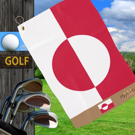 Greenland flag monogrammed / Greenland golf towel ゴルフタオル