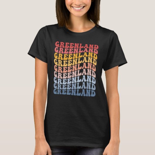 Greenland Groovy Retro Greenlander Tシャツ (正面)