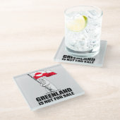 Greenland Is Not for Sale Polar Bear With Flag ガラスコースター (アングル)
