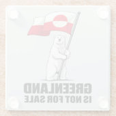 Greenland Is Not for Sale Polar Bear With Flag ガラスコースター (裏面)