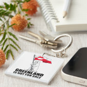 Greenland Is Not for Sale Polar Bear With Flag キーホルダー (正面右)