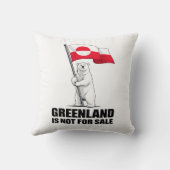 Greenland Is Not for Sale Polar Bear With Flag クッション (裏面)
