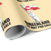 Greenland Is Not for Sale Polar Bear With Flag ラッピングペーパー (ロールコーナー)