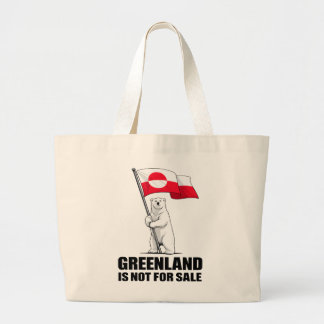 Greenland Is Not for Sale Polar Bear With Flag ラージトートバッグ