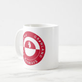 Greenland Mug, Bear, Patriotic Greenland Flag コーヒーマグカップ (正面左)