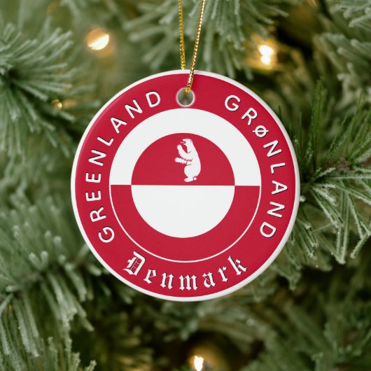 Greenland Ornament, Bear, travel, Greenland Flag セラミックオーナメント (ツリー)