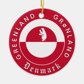 Greenland Ornament, Bear, travel, Greenland Flag セラミックオーナメント (正面)